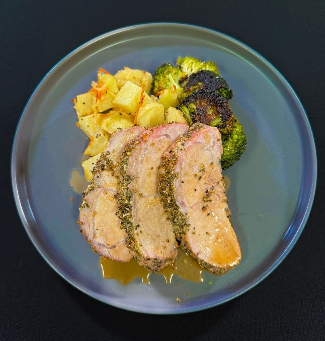 WO 10/4/26 - Roast Pork Loin w/ Rosemary Fennel and Garlic : Roasted Broccoli and Parmesan potatoes