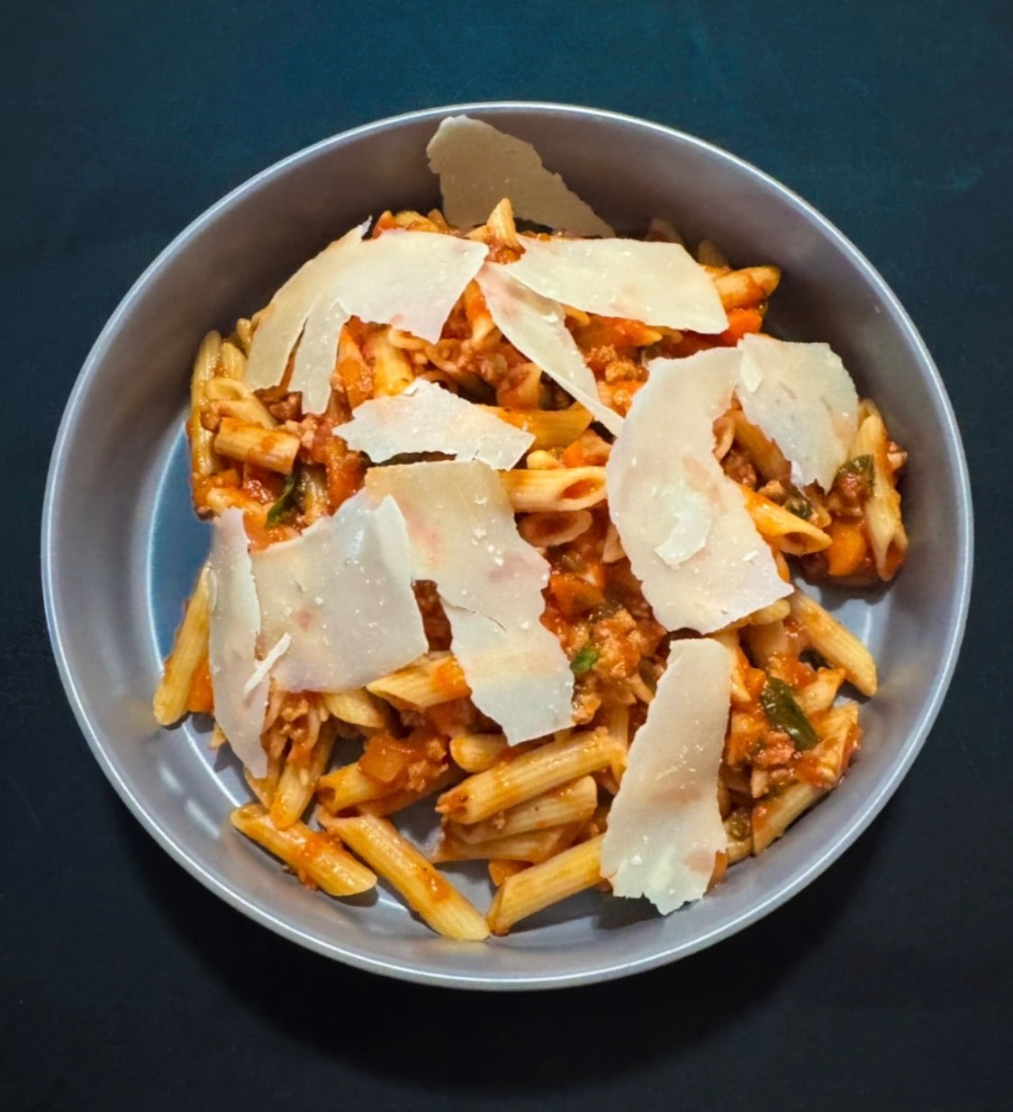 WO 11/1/26 - Rigatoni Bolognese Ground Beef and Pork, Carrots, Onions, Celery, Tomato Sauce Basil, Cream and Parmesean Cheese