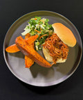 WO 9/27/26 - BBQ Pulled Pork Party : Burger Bun, Roasted Sweet Potato Wedges and Kale Apple Slaw