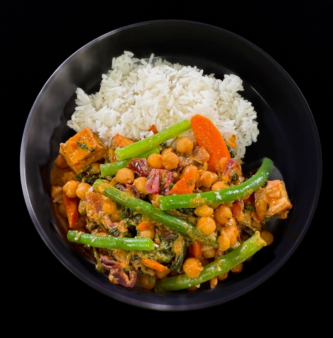 WO 10/4/26 - Indian Chickpea Curry w/ Jasmine Rice and Sautéed Vegetables